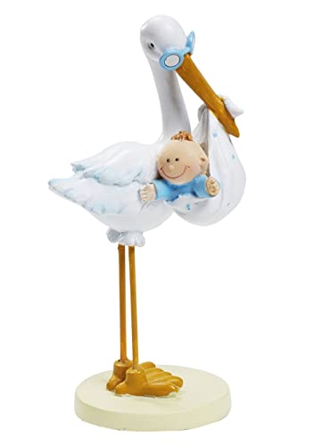 Storch mit Baby Junge blau weiß, 11 cm, Tortendeko Tischdeko Tortenfigur Geburt Taufe Storch mit Baby Junge blau weiß, 11 cm, Tortendeko Tischdeko Tortenfigur Geburt Taufe von Hobbyfun
