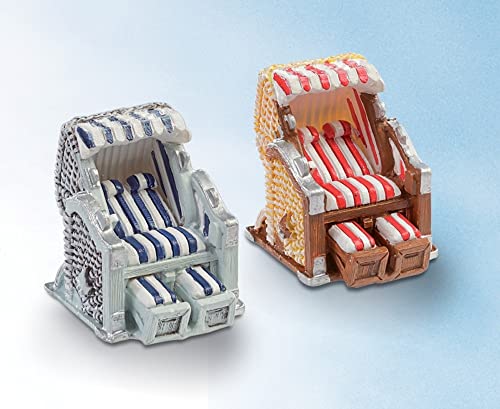 Hobbyfun Strandkorb blau-weiß 6,5 x 6,5 x 5 cm von Hobbyfun