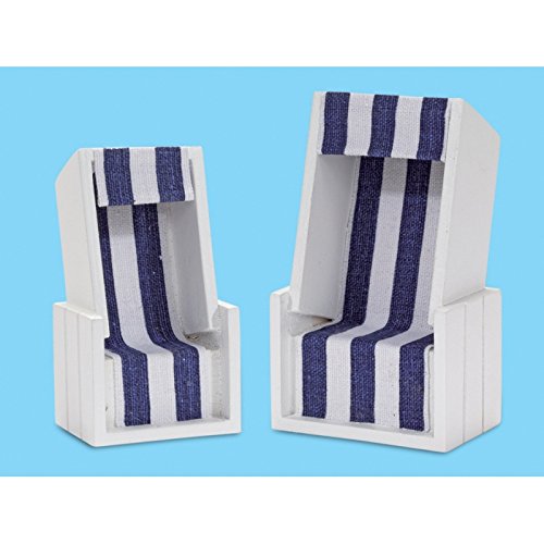 Strandkorb weiß/blau 10 x 6 x 4 cm von Hobbyfun