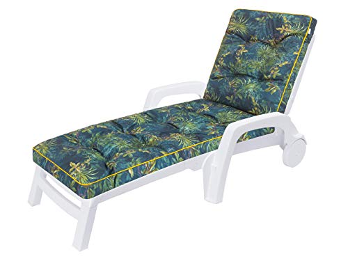 HOBBYGARDEN Auflagen für Deckchair, Liegenauflage, Gartenliege Auflage 201x55x8 cm Bequeme Polsterauflage für Sonnenliege, Liegestuhl, Kissen - Grüne Wiese von HOBBYGARDEN