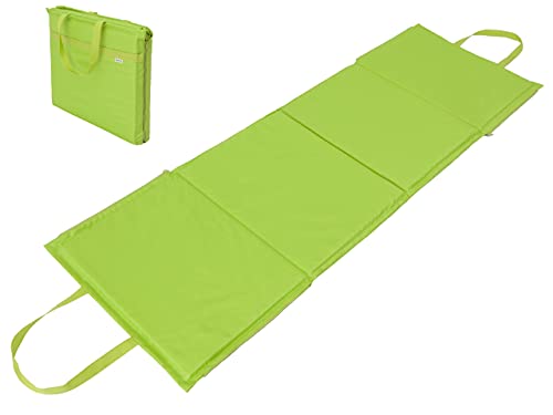 HOBBYGARDEN Strandmatte faltbar zu Tasche 2in1 Sonnenliege Strandliege Matte Gartenliege, Kopfkissen, Strandauflage, Auflage, tragbar, Strandtasche, Limette von HOBBYGARDEN