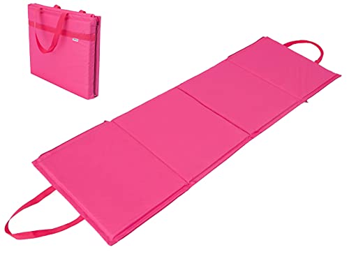 HOBBYGARDEN Strandmatte faltbar zu Tasche 2in1 Sonnenliege Strandliege Matte Gartenliege, Kopfkissen, Strandauflage, Auflage, tragbar, Strandtasche, Rosa von HOBBYGARDEN