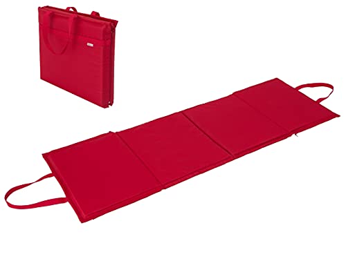 Hobbygarden Strandmatte faltbar zu Tasche 2in1 Sonnenliege Strandliege Matte Gartenliege, Kopfkissen, Strandauflage, Auflage, tragbar, Strandtasche, Rot von HOBBYGARDEN