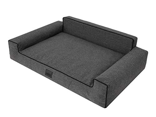 Hundebett Hundekissen Bett Kissen Haustierbett Hundekorb Hundeliegen Hundesofa Hundecouch Liegen Sofa Tierbett Weich, Schwarz, 98 x 66 cm von HOBBYGARDEN