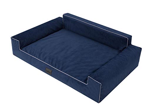 Hundebett Hundekissen Bett Kissen Haustierbett Hundeliegen Hundesofa Hundecouch Liegen Sofa Hundekorb Tierbett Weich, Navy Blau, 116 x 78 cm von HOBBYGARDEN