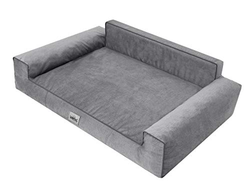 Hundebett Hundekissen Bett Kissen Haustierbett Hundeliegen Hundesofa Hundecouch Liegen Sofa Hundekorb Tierbett Weich,Grau, 78 x 53 cm von HOBBYGARDEN