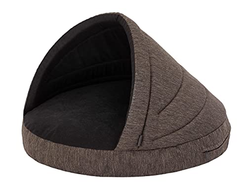 HOBBYGARDEN Hundematratze Haustierbett Hundehütte Kissen Liegen Hundehöhle Bett Sofa Hundekorb Tierbett Hunderuheplatz Hundesofa Matratze, 90 x 90cm, Braun von HOBBYGARDEN