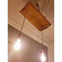 Pendelleuchte Aus Eiche Mit Hanfseil Und Lampenfassug von Hobelraum