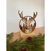 Hirsch Mit Teelicht - Hirschkopf von Hobelsberger