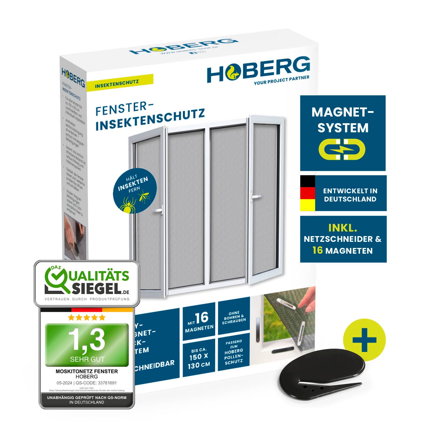 Insektenschutzgitter mit Magnetbefestigung – Fenster – 16 Magnete von Hoberg