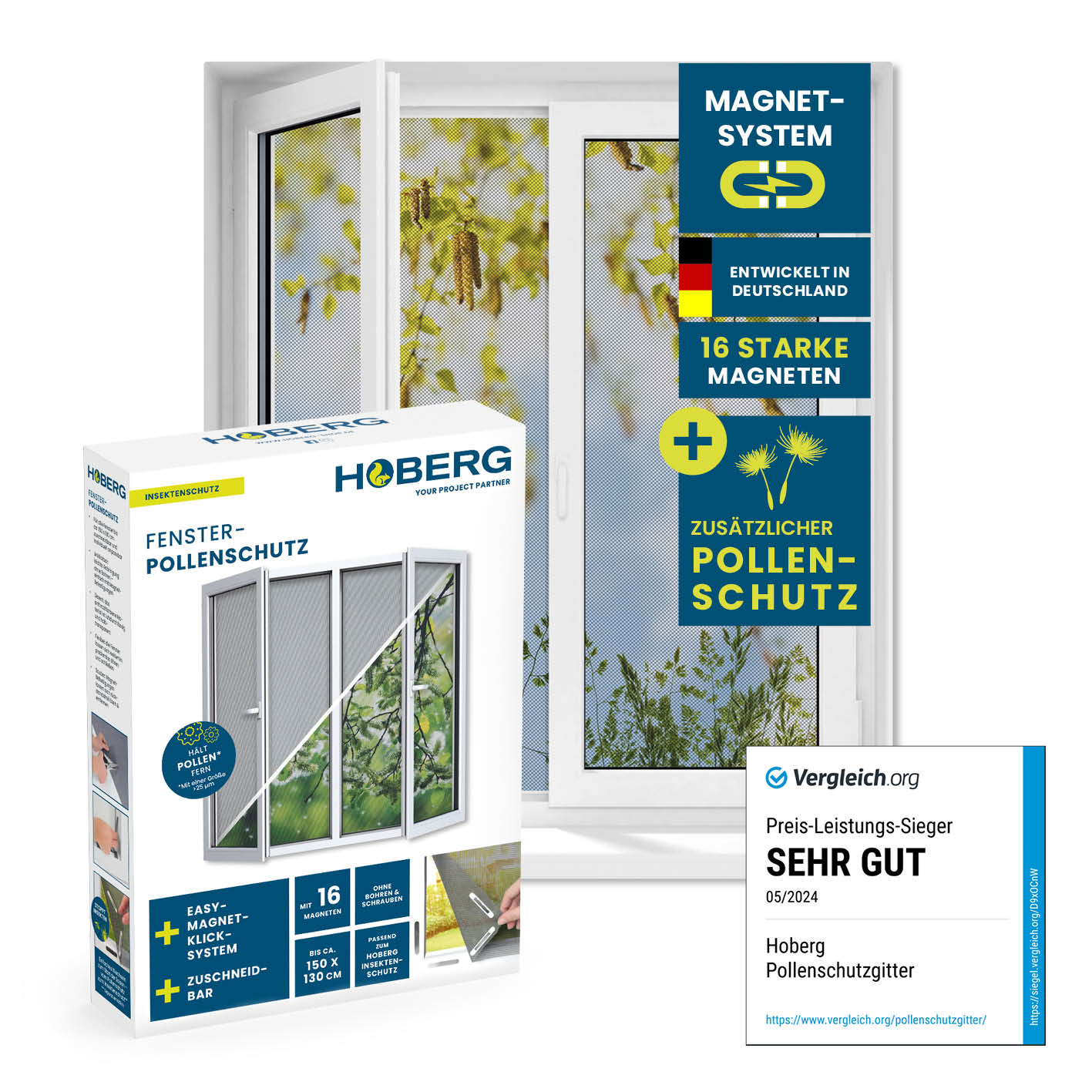 Insekten- & Pollenschutzgitter mit Magnetbefestigung Insekten- & Pollenschutzgitter mit Magnetbefestigung von Hoberg