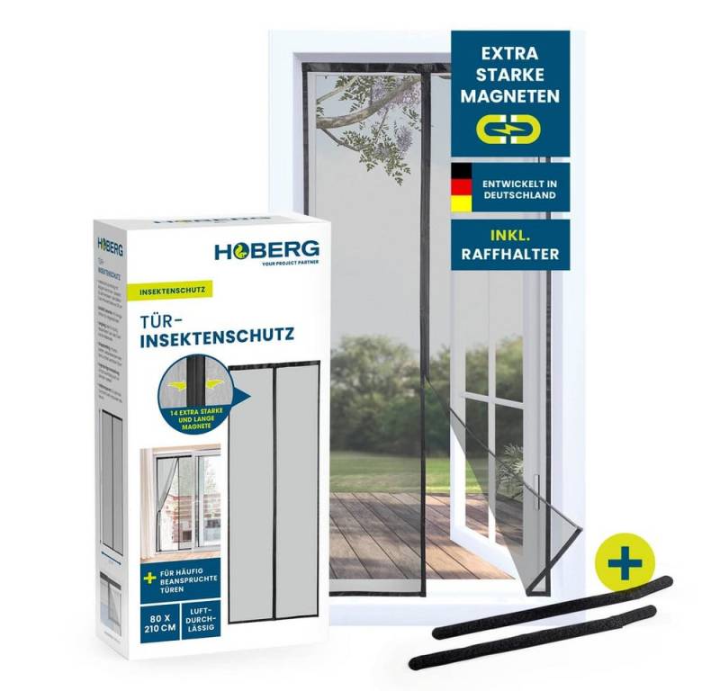 Hoberg Insektenschutz-Vorhang Hoberg Your Project Partner Tür-Insektenschutz 80 x 210 cm, Schutz vor Fliegen, Moskitos und anderen Insekten von Hoberg