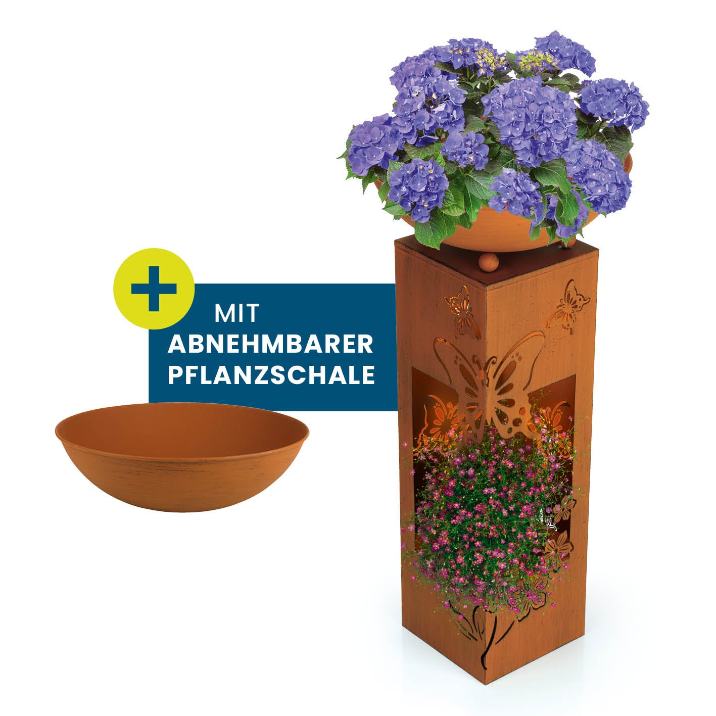 LED Pflanzsäule "Schmetterling" in 3D Rost-Optik - 19 x 19 x 72 cm LED Pflanzsäule "Schmetterling" in 3D Rost-Optik - 19 x 19 x 72 cm von Hoberg