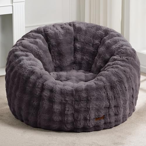 Hobestluk Sitzsack Sessel Übergroßer Sitzsack Stuhl für Erwachsene Donut-Form Großer Sitzsack mit Geräumigem Design für Wohnzimmer Schlafzimmer oder Leseecke (Bubble Dark Grey) von Hobestluk