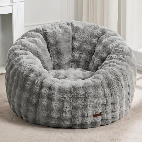 Hobestluk Sitzsack Sessel Übergroßer Sitzsack Stuhl für Erwachsene Donut-Form Großer Sitzsack mit Geräumigem Design für Wohnzimmer Schlafzimmer oder Leseecke (Bubble Grey) von Hobestluk