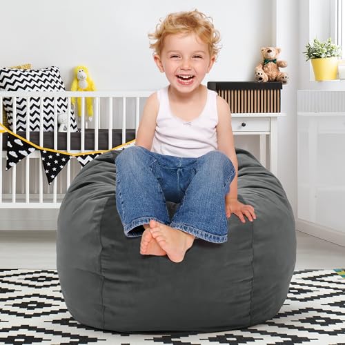 Hobestluk Sitzsack in Birnenform, 7,3 m, mit Memory-Schaum-Füllung, maschinenwaschbar, für Spielzimmer, Wohnzimmer, Schlafzimmer (Grau) von Hobestluk