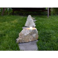 Wasserdichte Außenlampe - Solide Steinlaterne Mit Led-Birne Plug-In Oder Hardwire Gartenlicht Für Den Innen- Und Außenbereich von HobiMania
