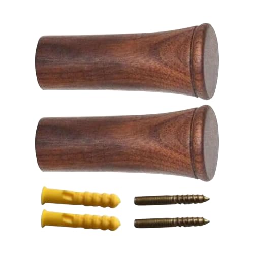Hobngmuc 2er-Set Holz Wandhakenregal - Robuster Kleider- & Huthaken Für Flure | Rustikaler Deko-Organizer Für Handtücher Und Taschen von Hobngmuc
