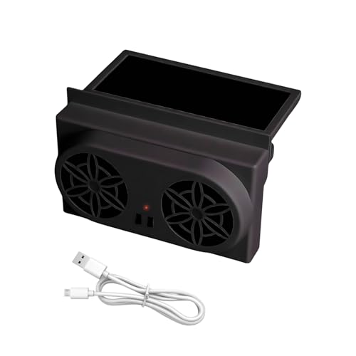 Hobngmuc Auto Fenster Lüfter - Kühllüfter Fahrzeug Abluftventilator - Elektrisch Wiederaufladbarer Ventilator mit Stromfunktion für Reise LKW Outdoor Fahren von Hobngmuc