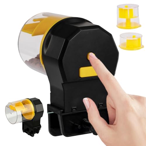 Hobngmuc Automatische Fischfütterung Für Aquarium | Batteriebetriebener Kompakter Futterspender | Automatische Futterautomaten - Für Aquarium Teich Urlaub Wochenende Haustiere Betta Schildkröte von Hobngmuc