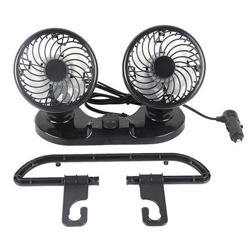 Hobngmuc Doppelkopfventilator fürs Auto, Doppelventilator fürs Auto,Tragbare Klimaanlage fürs Auto, geräuschlos - Autositzkühler, Rücksitzventilator, 360° drehbar, 2 Geschwindigkeiten für Boot, Hobngmuc Doppelkopfventilator fürs Auto, Doppelventilator fürs Auto,Tragbare Klimaanlage fürs Auto, geräuschlos - Autositzkühler, Rücksitzventilator, 360° drehbar, 2 Geschwindigkeiten für Boot, von Hobngmuc