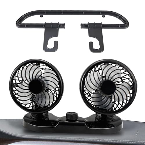 Hobngmuc Doppelkopfventilator fürs Auto, Doppelventilator fürs Auto | Geräuschloser Autositzkühler | Autoventilator für Rücksitz, Autositzkühler, tragbare Klimaanlage für Auto, 360° drehbar, 2 Hobngmuc Doppelkopfventilator fürs Auto, Doppelventilator fürs Auto | Geräuschloser Autositzkühler | Autoventilator für Rücksitz, Autositzkühler, tragbare Klimaanlage für Auto, 360° drehbar, 2 von Hobngmuc
