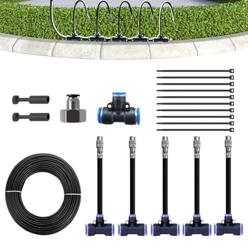 Hobngmuc Gartenbewässerungssystem - Rundum Gartenbewässerungssystem Mit Schnellkupplungen - Einstellbare Wassersparende Automatische Lösung Für Töpfe Garten Terrasse Hochbeete Balkon von Hobngmuc