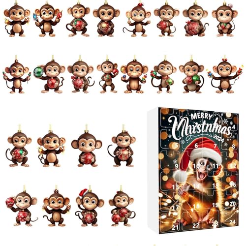 Hobngmuc Monkey Countdown Kalender 2D Cute Christmas Monkey Pendant Car Decorations for Thanksgiving Classroom Offices Birthday Holiday Hobngmuc Monkey Countdown Kalender 2D Cute Christmas Monkey Pendant Car Decorations for Thanksgiving Classroom Offices Birthday Holiday von Hobngmuc