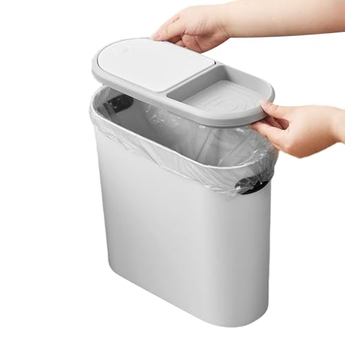 Hobngmuc Mülleimer | 10 Liter Küchen Abfalleimer - Druckschwingdeckel Abfallbehälter Für Wohnung Haus Raum Spüle Toilette Arbeitsplatz Schlafzimmer Wohnheim Badezimmer Innenbereich Hobngmuc Mülleimer | 10 Liter Küchen Abfalleimer - Druckschwingdeckel Abfallbehälter Für Wohnung Haus Raum Spüle Toilette Arbeitsplatz Schlafzimmer Wohnheim Badezimmer Innenbereich von Hobngmuc