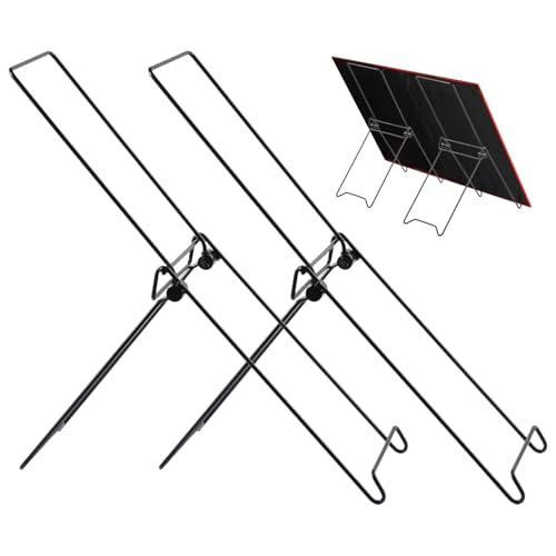 Hobngmuc Solarmontagesystem | 2 Stück Klappbar Leichtgewicht Solarmodul Ständer,Leichtes Metallgestell praktisches Gartenzubehör faltbares windstabiles Zubehör für Reise Camping Dach von Hobngmuc
