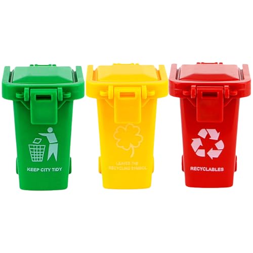 Hobngmuc Trash Pack Spielzeug | Mülleimer Stiftehalter Mit Deckel Und Rädern | Aufbewahrung Mobiler Abfallbehälter Für Schreibtisch Büro Klassenzimmer | Kindergeburtstag Tisch von Hobngmuc