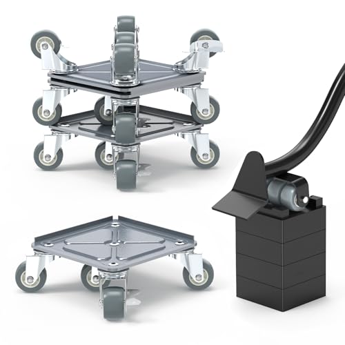 Robustes Möbelmöbel-Set, Möbelheber und 4 Plattenwagen aus Karbonstahl mit 5 Gummi-Universalrädern, Geräterollen zum Umstellen von Kühlschrank, Sofa usw. Max. bis zu 1500 kg Robustes Möbelmöbel-Set, Möbelheber und 4 Plattenwagen aus Karbonstahl mit 5 Gummi-Universalrädern, Geräterollen zum Umstellen von Kühlschrank, Sofa usw. Max. bis zu 1500 kg von Hobubu