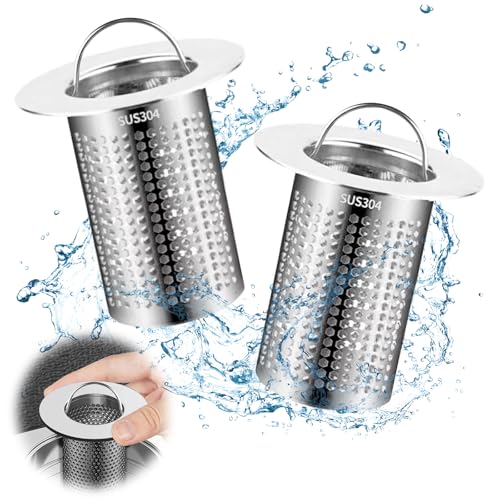 Hocadrv 2 Stück Abflusssieb Dusche mit Griff Waschbecken Sieb 33 × 50 mm Abflusssieb Waschbecken Edelstahl Haarsieb Dusche Abflussfilter um Haarsieb Herauszufiltern, für Küche Bad und Balkon(Silber) Hocadrv 2 Stück Abflusssieb Dusche mit Griff Waschbecken Sieb 33 × 50 mm Abflusssieb Waschbecken Edelstahl Haarsieb Dusche Abflussfilter um Haarsieb Herauszufiltern, für Küche Bad und Balkon(Silber) von Hocadrv