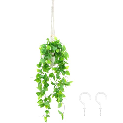 Hocadrv Künstliche Hängepflanze Künstliche Pflanzen Kunstpflanze deko Pflanzen Plastik Hängepflanzen Home Decor mit Töpfen für Badezimmer Schlafzimmer Heimbüro Outdoor Decor(90CM) von Hocadrv