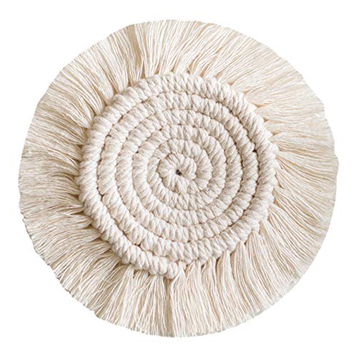 Hocaies Handgemachte Makramee Untersetzer für Getränke, Handgewebtes Tischset Bohemia Style rutschfeste Hitzebeständige Cup Matte fur Tassen, Vasen, Kerzen Desktop-Dekoration (Typ A 1 Stück) von Hocaies
