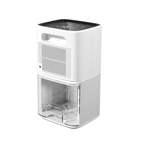 1600 mL Elektrischer Luftentfeuchter,Luftentfeuchter für den Innenbereich,mit Timer-Aus und Schlafmodus, LED-Bildschirmanzeige, 7 Farbindikatoren, Automatisches Abtauen (weiß) von Hocamel