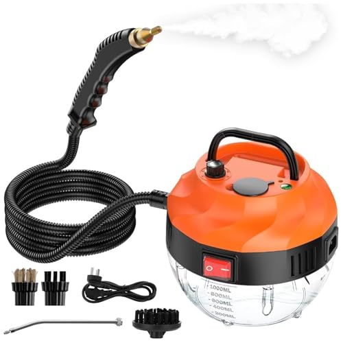 Hocamel 3800 W Hochtemperatur-Dampfreiniger für Auto-Detailing & Reinigung von mehreren Oberflächen, 105.0 °C Druckdampf, 1000 ml Tank, 6 einstellbare Einstellungen, tragbarer Dampfgarer für von Hocamel