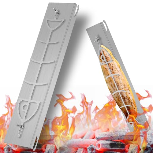 Hocamel Edelstahl Flammlachshalter | mit speziellem Spannmechanismus- Keine Schrauben nötig | 180° drehbar & 5-Fach verstellbar |für Feuerschalen & Kugelgrills | 52cm lang und 11.5cm breit Hocamel Edelstahl Flammlachshalter | mit speziellem Spannmechanismus- Keine Schrauben nötig | 180° drehbar & 5-Fach verstellbar |für Feuerschalen & Kugelgrills | 52cm lang und 11.5cm breit von Hocamel