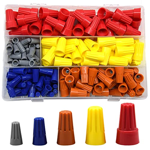 Hocansen 200 Stück Twist Nuts Caps Verbindung Set Terminal mit Crimpkappe für geschlossenen Draht Verdrahtung Crimpstecker Crimp Stecker mit geschlossenen Endkappen (LXM) von Hocansen