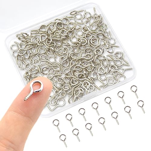 Hocansen 300 Stück Ösenschraube, Metall Hakenschrauben Silber 13x6mm Größen Auge Schrauben für Schmuckherstellung, Cork Top Flaschen und DIY Handwerk(13.2 * 6.6mm) von Hocansen