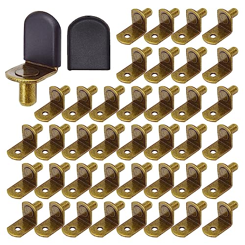 Hocansen 50 Stück Stützpflöcke 6 mm Stützstifte in L-Form Regalhalter Sprossen Halterung für Möbel und Bücherregale (Bronze/BT-L) von Hocansen