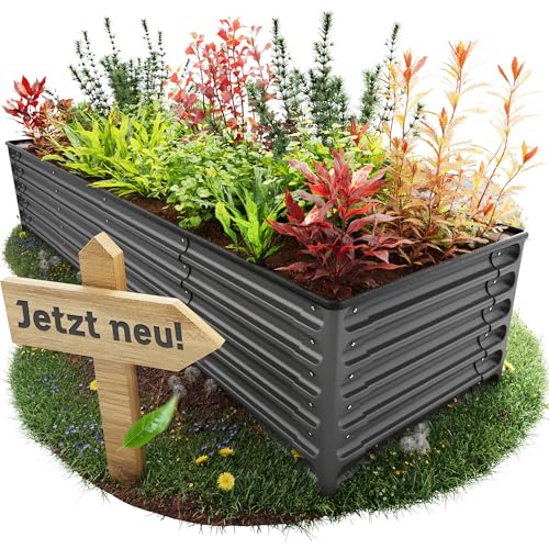 Hochbeethelden Hochbeet Metall 200 x 60 x 43 cm | Hochbeet für Garten aus rostfreien und formstabilen Premium Stahl | 10 in 1 Hochbeete-Kit mit SchnellSchraub System in anthrazit grau Hochbeethelden Hochbeet Metall 200 x 60 x 43 cm | Hochbeet für Garten aus rostfreien und formstabilen Premium Stahl | 10 in 1 Hochbeete-Kit mit SchnellSchraub System in anthrazit grau von Hochbeethelden