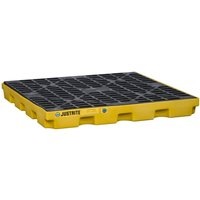Justrite® PE-Flachwanne, 4x 200 l, Auffangvolumen 185 l, gelb von Justrite®