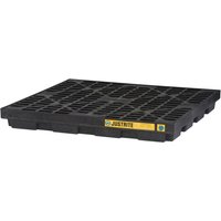 Justrite® PE-Flachwanne, 4x 200 l, Auffangvolumen 185 l, schwarz von Justrite®