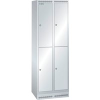 LISTA Garderobenschrank, (TxH) 500x1800mm, mit Sockel, 2-reihig, 2x2 Abteile, Zylinderschloss von Lista