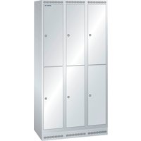 LISTA Garderobenschrank, (TxH) 500x1800mm, mit Sockel, 2-reihig, 3x2 Abteile, Verschlussvorrichtung von Lista