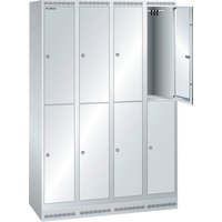 LISTA Garderobenschrank, (TxH) 500x1800mm, mit Sockel, 2-reihig, 4x2 Abteile, Verschlussvorrichtung von Lista