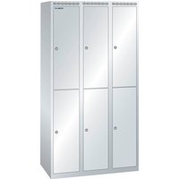 LISTA Garderobenschrank, (BxTxH) 500x1700mm, ohne Unterbau, 2-reihig, 3x2 Abteile, Zylinderschloss von Lista