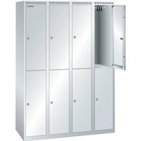 LISTA Garderobenschrank, (BxTxH) 500x1700mm, ohne Unterbau, 2-reihig, 4x2 Abteile, Zylinderschloss von Lista