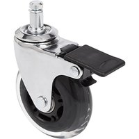hjh OFFICE 5x Hartbodenrollen ROLO SKATE 11 mm / 75 mm Büro-Stuhl-Rollen inkl. Bremse Chrom transparent von hjh OFFICE